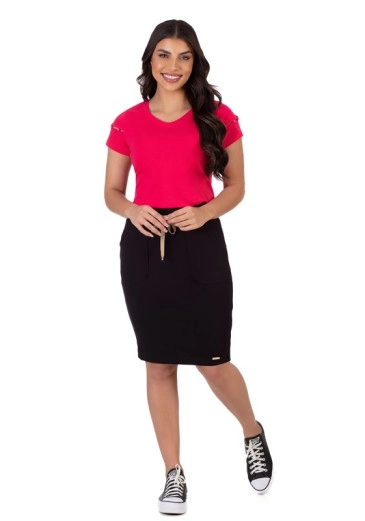 Blusa Leila Em Malha De Algodão Rosa Hapuk Primavera/Verão 2024