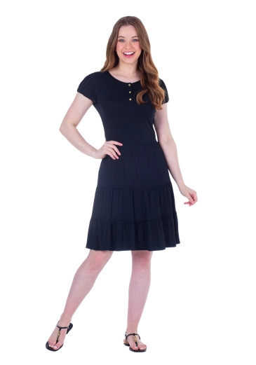 Vestido Ursula Em Malha Manga Balonê Preto Hapuk Primavera/Verão 2025