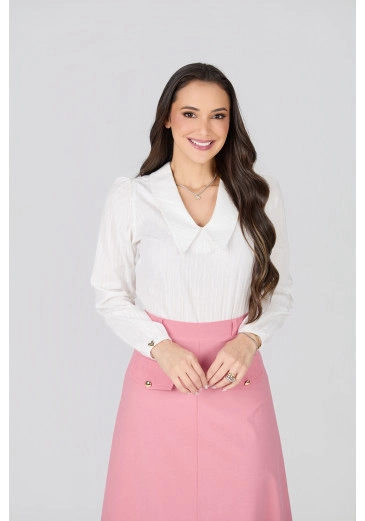 Blusa Gisele Em Algodão Off Tata Martello Primavera/Verão 2027