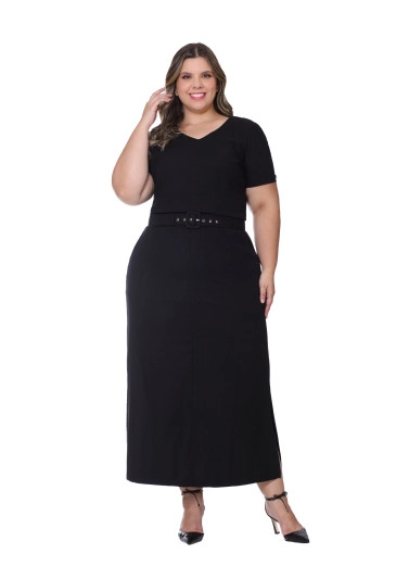 Saia Joyce Em Linho Preto Hapuk Outono//inverno 2025