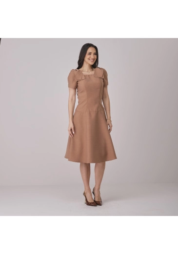 Vestido Analu Em Alfaiataria Sensoriale Marrom Tata Martello Outono/Inverno 2026