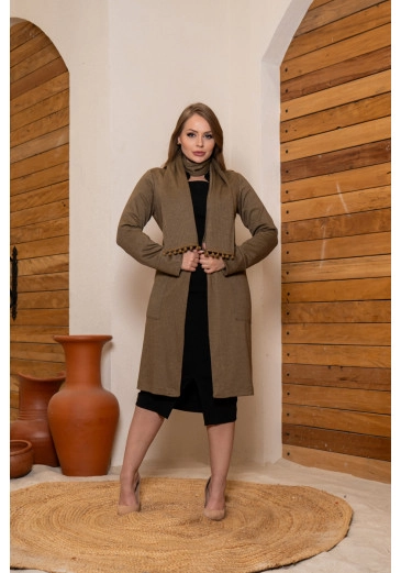 Cardigan e Malha Montaria com Cachecol Kauly Outono/Inverno 2024
