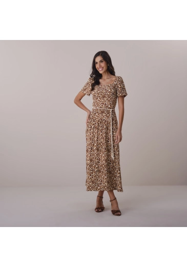 Vestido Theodora Em Cey Marrom Tatá Martello Primavera/Verão 2026