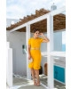 Vestido com Babado Amarelo Joyaly