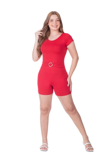 Shorts Camila Em Malha Proteção UV Vermelho Hapuk Primavera/Verão 2026