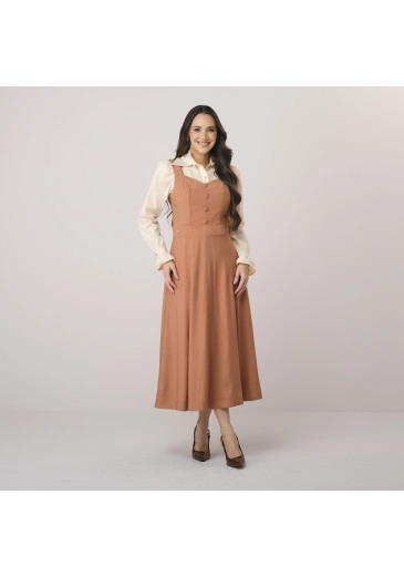 Vestido Lauany Em Alfaiataria Rayon Telha Tata Martello Outono/Inverno 2026