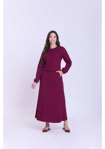 Saia Tânia Em Molecotton Bordô Hapuk Outono/Inverno 2026