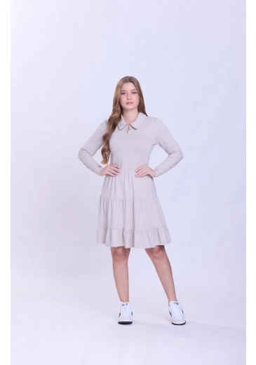 Vestido Leticia Em Moletinho Bege Hapuk Outono/Inverno 2026