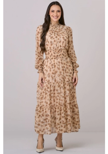 Vestido Dulce Em Crepe Bege Tata Martello Outono/Inverno 2026
