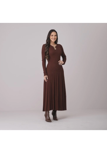 Vestido Sarah Em Malha Volare Marrom Tata Martello Outono/Inverno 2026