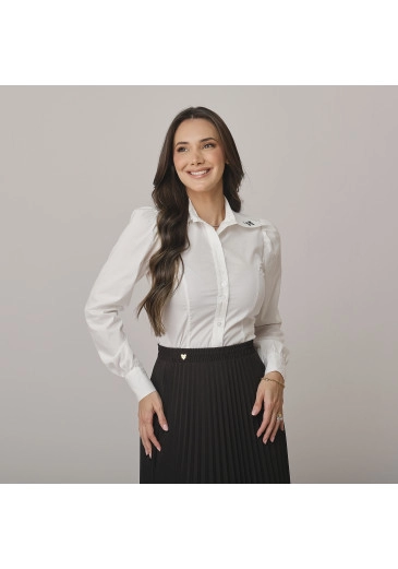 Camisa Carina Em Tricoline De Poliamida Preto Tata Martello Outono/Inverno 2026