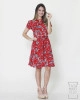 Vestido Tatá Martello Floral Vermelho 0083