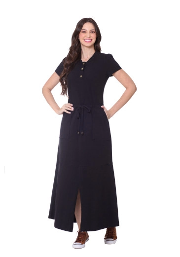 Vestido Lurdes Preto Em Malha Hapuk Outono/Inverno 2025