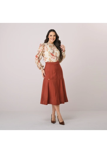 Saia Renata Em Alfaiataria Zurique Terra Tata Martello Outono/Inverno 2026