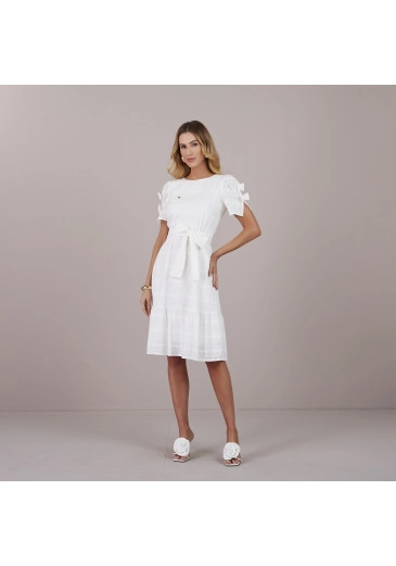 Vestido Juliana em Bordado Lila Off White Tatá Martello Primavera/Verão 2025
