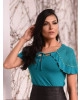 Blusa Babado Verde Raje Jeans