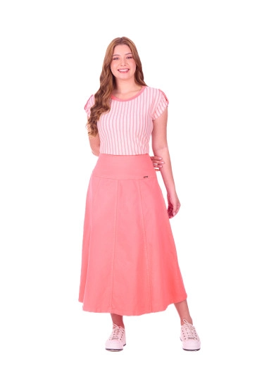 Saia Heloisa Em Jeans Color Rosa Hapuk Primavera/Verão 2026