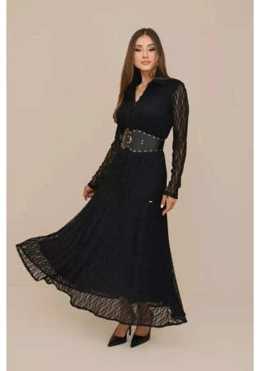 Vestido Betânia Em Renda Preta Nitido Outono/Inverno 2026