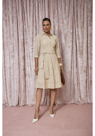 Vestido Marcela Bege Jany Pim Outono/Inverno 2025
