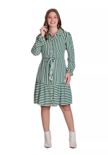 Vestido Thayla Em Viscose Verde Hapuk  Outono/Inverno 2025