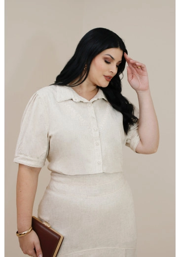 Camisa Azaleia Com Gola Natural Plus Nitido Outono/Inverno 2026