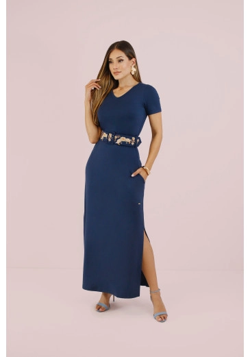 Vestido Jessica Em Malha New York Azul Marinho Nitido Outono/Inverno 2026