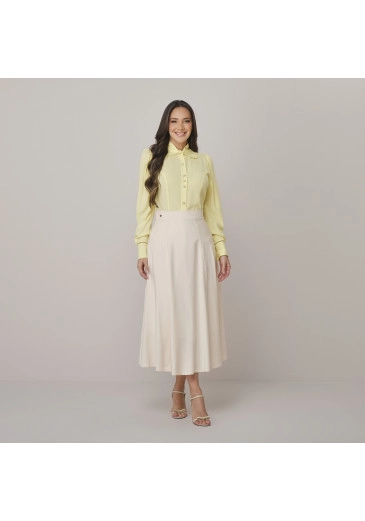 Saia Heloisa Em Alfaiataria Twill Branco Tata Martello Outono/Inverno 2026