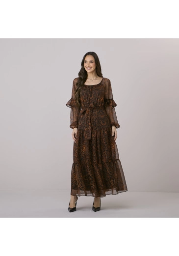 Vestido Milene Em Crepe Marrom Tata Martello Outono/Inverno 2026
