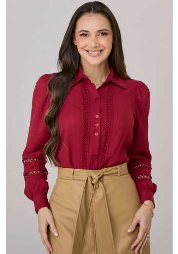 Camisa Marta Em Viscolinho Marsala Tata Martello Outono/Inverno 2026