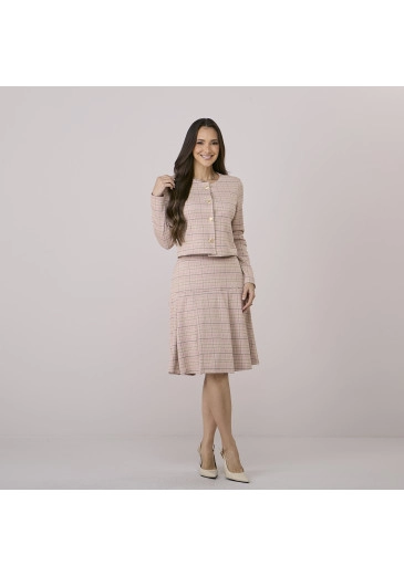 Conjunto Estefani Em Tweed Rosa Tata Martello Outono/Inverno 2026