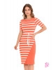 Vestido Listrado com Cordão Laranja Sol da Terra