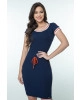 Vestido Detalhe nas Mangas Azul-Marinho Hapuk