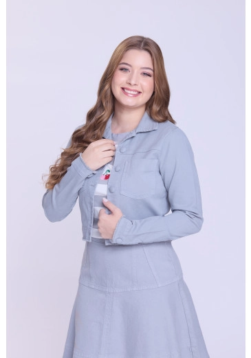 Jaqueta Iris Em Jeans Colors Cinza Hapuk Outono/Inverno 2026 