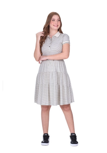 Vestido Flayslaine Em Malha Listrada Preto Hapuk Primavera/Verão 2027