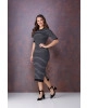Vestido Listrado Midi Preto Tata Martello