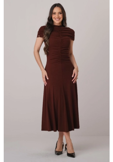 Vestido Tainara Em Stella Maris Marrom  Tata Martello Outono/Inverno 2026