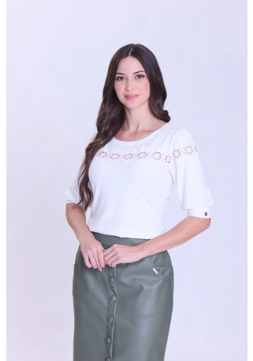 Blusa Paloma Em Malha Canelada Off Hapuk Outono/Inverno 2026