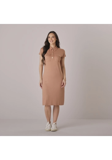 Vestido Keyla Em Moletinho Bege Tata Martello Outono/Inverno 2026