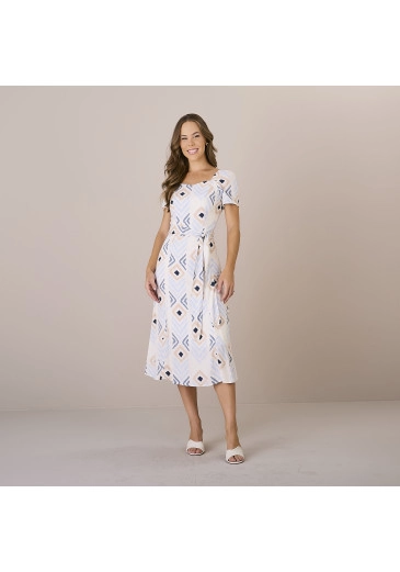 Vestido Mikaela Em Viscose Rayon Lilás Tatá Martello Alto Verão 2025