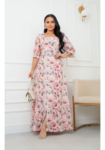 Vestido Janaina Em Sedinha Estampada Maria Amore Primavera/Verão 2026