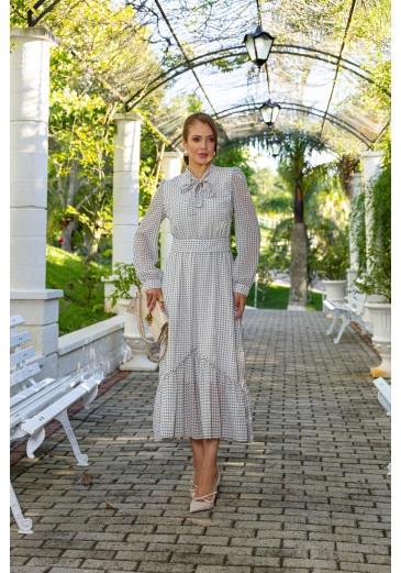 Vestido Renata Em Chiffon Toque De Seda Off White Jany Pim Outono/Inverno 2026