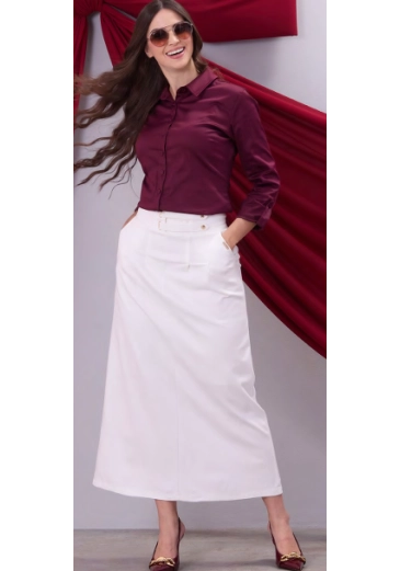 Saia Lidi Em Ponto Roma Off Hapuk  Outono/Inverno 2026