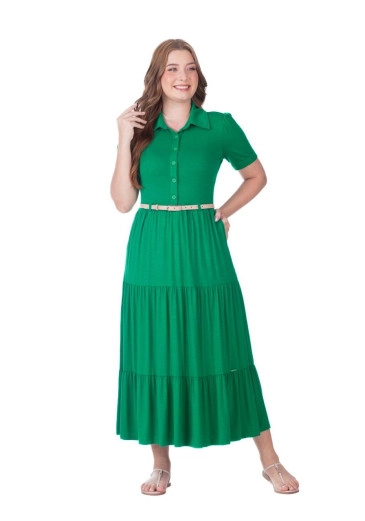 Vestido Paloma Em Malha Flamê Verde Hapuk Primavera/Verão 2025