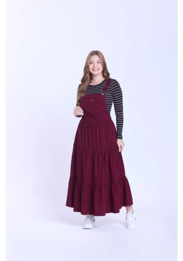 Salopete Aurora Em Jeans Color Bordo Hapuk  Outono/Inverno 2026