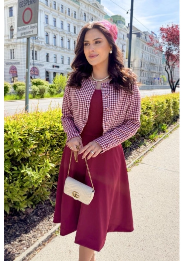 Conjunto Isadora Em Tweed Vermelho Maria Amore Outono/Inverno 2026 