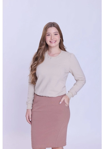 Blusa Eugênia Em molecotton Bege Hapuk Outono/Inverno 2026