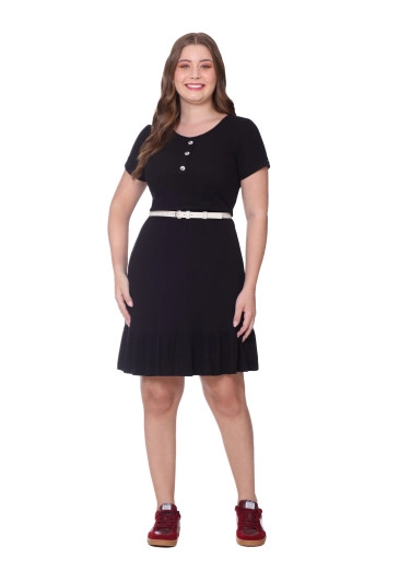 Vestido Selena Em Malha Preto Hapuk Outono/Inverno 2025