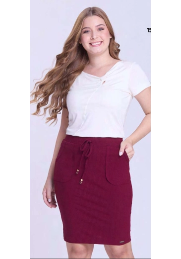 Saia Rebeca Em Malha Bordo Hapuk Primavera/Verão 2026