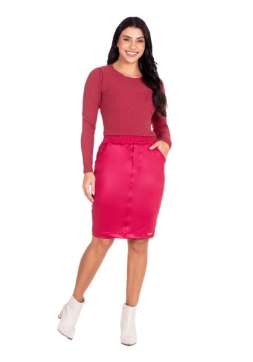 Blusa Núbia Em Malha Ribana Bordô Hapuk Outono/Inverno 2024 