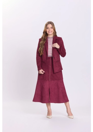 Blazer Paola Em Suede Bordô Hapuk Outono/Inverno 2026